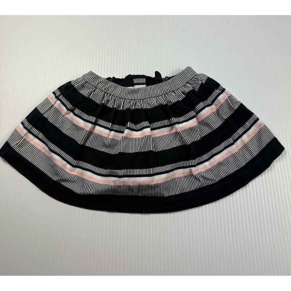 Kate Spade Skirt The Rules Striped Gold‎ Zipper Black Pink White 24M